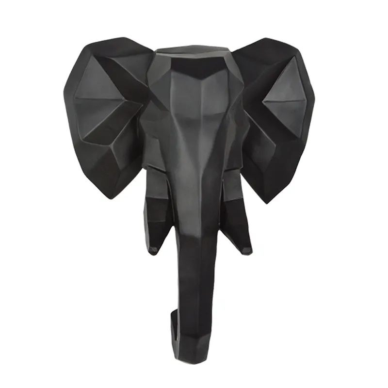 Modern origami Elephant Head Sculpture Wall Mount Decor Hanging Animal Wall Decoration