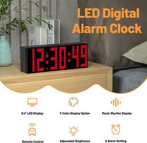 <strong>Large</strong> <strong>Display</strong> Wall <strong>Clock</strong> <strong>Digital</strong> Alarm <strong>Clock</strong> Countdown with Remote Control Calendar and Temperature <strong>Display</strong> Desk <strong>Clock</strong>