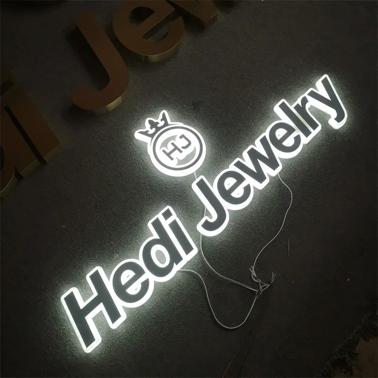 Iluminación 3D Acrílico Mini Letreros de letras de canal LED baratos Acrílico 3D LED Business Sign