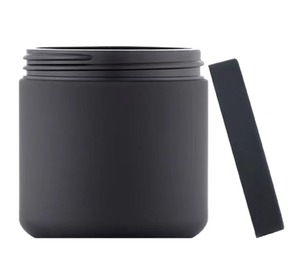 Plastic <strong>canister</strong> with lid 32oz hdpe black soft touch food supplements packaging plastic screw cap Aplus Packaging