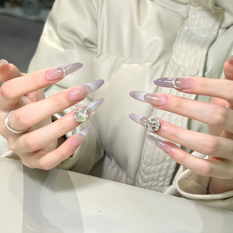 By1396 diamant fleur de jade violet