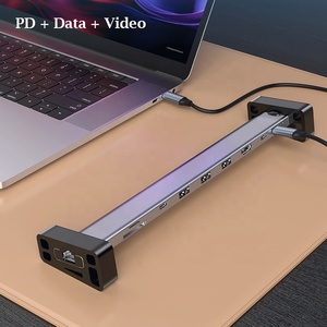 Estación de acoplamiento con función de soporte desmontable 9 en 1, USB 3,2 tipo C, Ethernet, HDMI, SD, TF, PD, Hub convertidor multipuerto