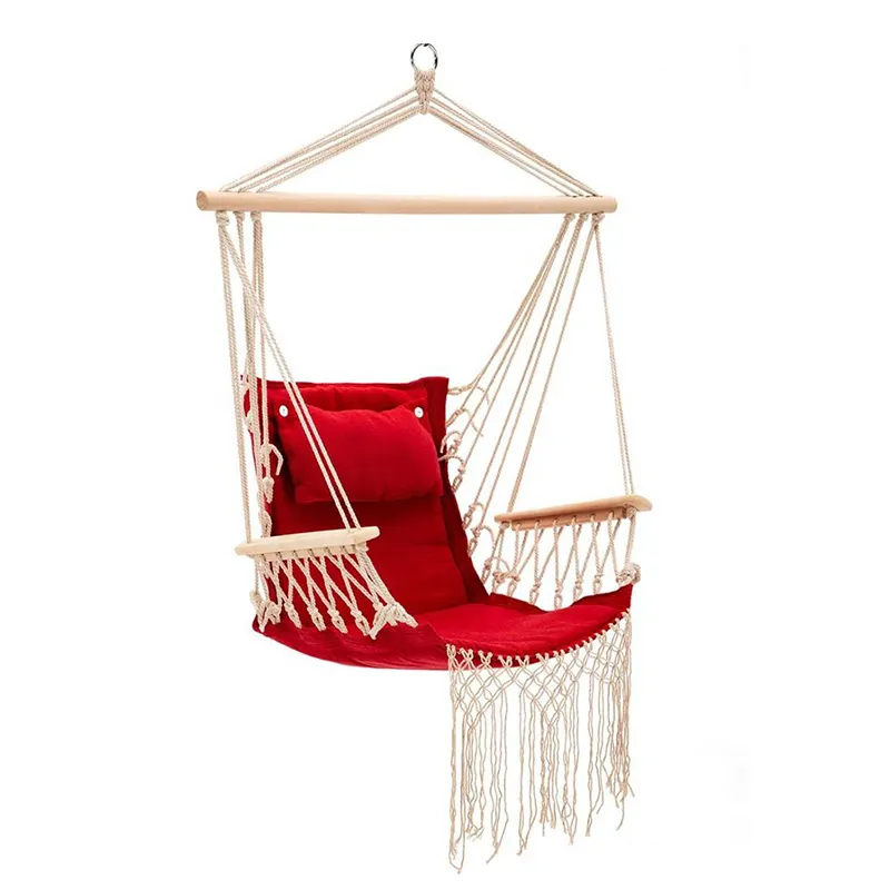 Bohemian Style Handmade Knitted Tassel Swing Chair Indoor Furniture