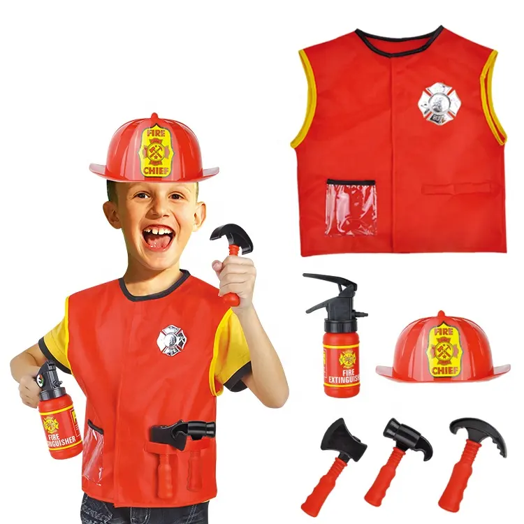 هالوين لعب الأدوار الملحقات نمط جديد اللباس اللعب التظاهر رجل الاطفاء زي للأطفال