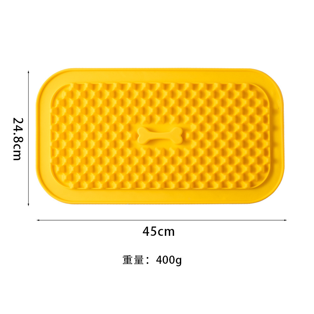 Tapis d'alimentation lente rainuré en silicone (Jaune)