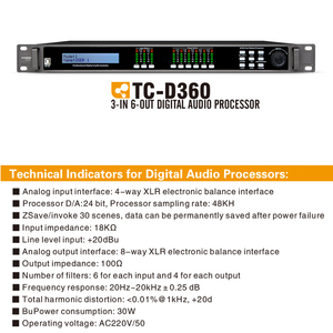 マドンプロフェッショナルプロダクションマイク周辺機器シリーズMIC TC-D360-IN 6-OUTデジタルオーディオプロセッサー - Product Image 2