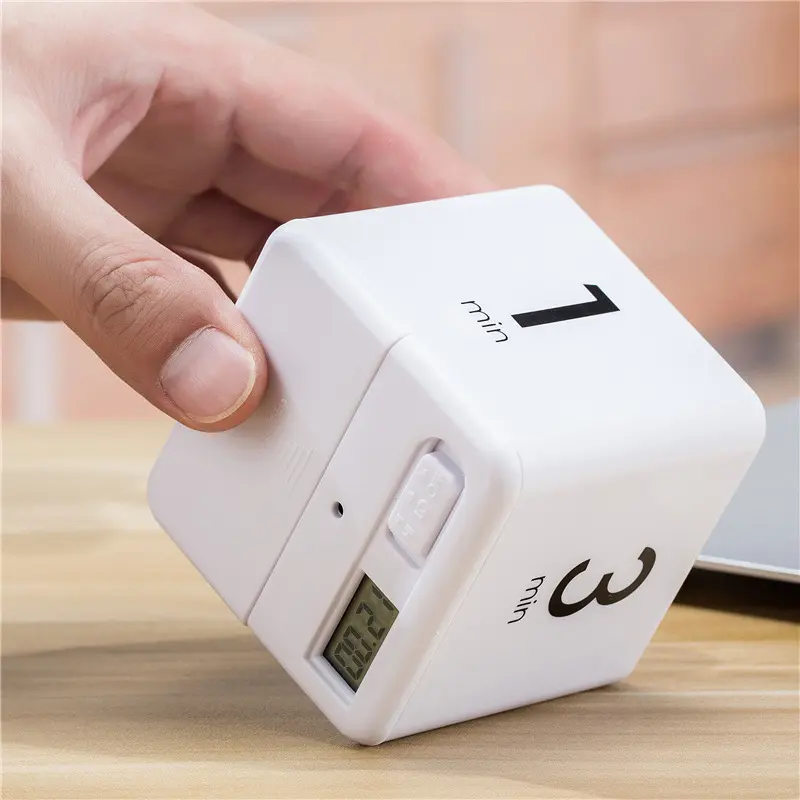 2020 New Design Kitchen Mini Timer Customized with Logo Portable Cube Timer Clock Pomodoro Timer for Cooking