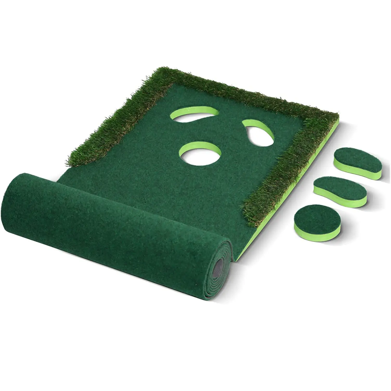 골프장 훈련을위한 녹색 매트 연습 장비 퍼팅 실내/실외 골프장 훈련 보조