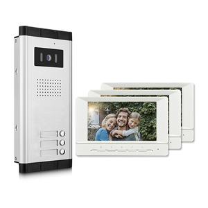 Venta caliente Sistema de intercomunicación de video de alta calidad para apartamento 4 Cámara de timbre con cable con unidad exterior de visión nocturna IR - Product Image 1