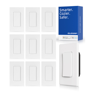 Elegrp Eenpolige Slimme Lichtschakelaar 2.4Ghz Wifi Slimme Wandschakelaar Compatibel Alexa En Google Assistent - Product Image 1