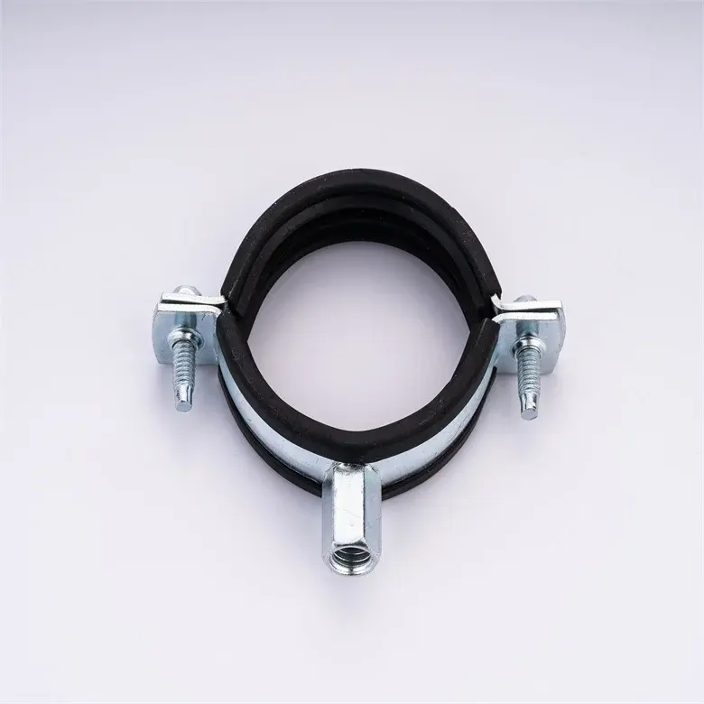 OEM   ODM Hot Sale Galvanized Standard pipe clamp with M8+M10 Rubber