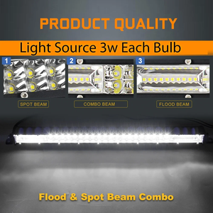 Ultra ince 60 120 Leds ışık çubuğu 10 20 inç sürüş çalışma lambası 4X4 Offroad SUV ATV RV traktör için 180W 360W far Combo işın - Product Image 5