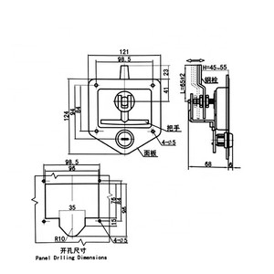 不锈钢折叠工具箱T手柄锁RV露营车拖车工具箱嵌入式桨手柄闩锁 - Product Image 6