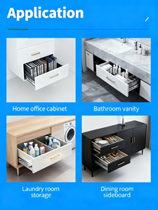 Geser laci 45mm kustom kelas komersial, ekstensi penuh penggeser furnitur kabinet baja gulung dingin - Product Image 6