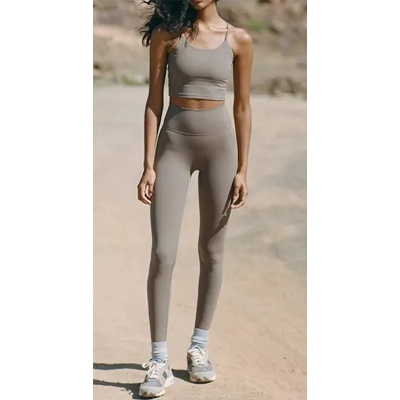 Frauen Workout Gym Fitness-Sets Sportswear Kleidung Zwei 2-teilige Yoga-Top und Leggings mit hoher Taille