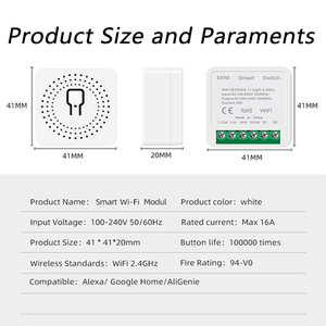 Lezu para Tuya Mini Smart Switch Control de 2 vías Wifi/inalámbrico Zigbee DIY Relé Homekit Switch Module para Light Breaker 15A Max. - Product Image 3