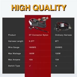 <strong>12</strong> <strong>Volt</strong> Off Road <strong>Led</strong> Fog Lamp Work Light 2.5 Meters 98 Inch 8 Feet Length Custom Wire Harness - Product Image 5