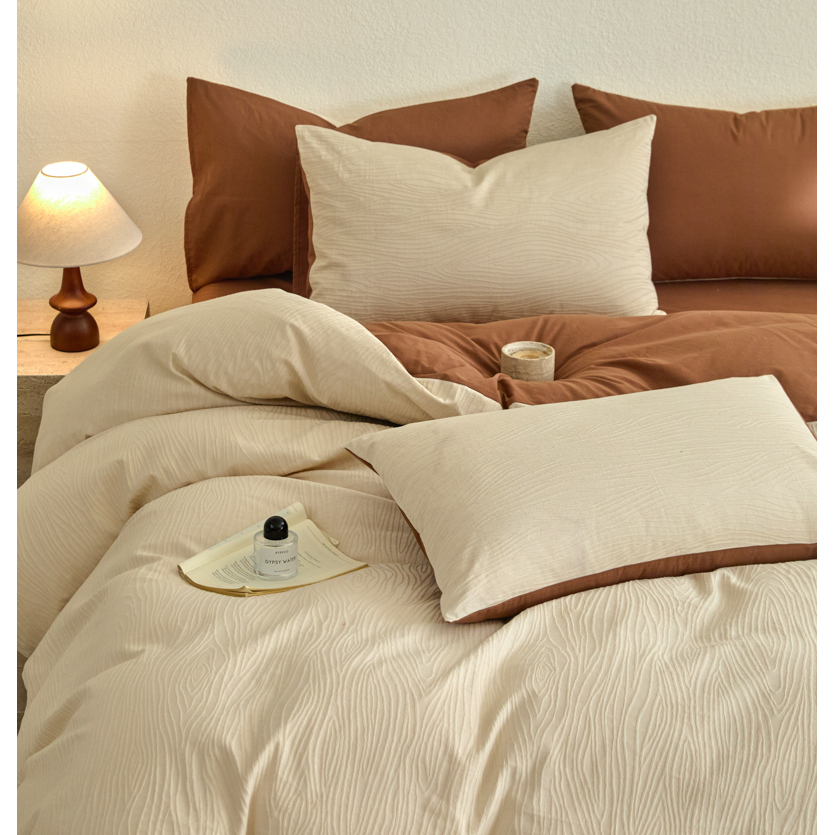 Mia - Batido Blanco Caramelo, Jacquard de Lujo Estilo Nórdico