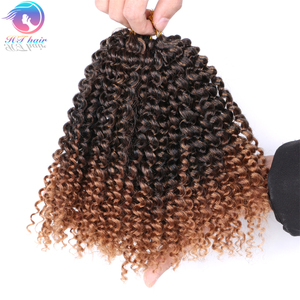 8 "Màu Ombre Mali Bob Bện Móc Bện Xoắn Afro Jerry Xoăn Tổng Hợp Bện Tóc Nối - Product Image 3