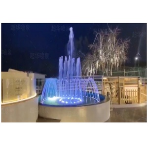 Kleiner Springbrunnen im Freien mit LED-Bunte Beleuchtung Multimedia-Programms teuerung aus Edelstahl für Pool-Tanzmusik-und Garten dekor - Product Image 5