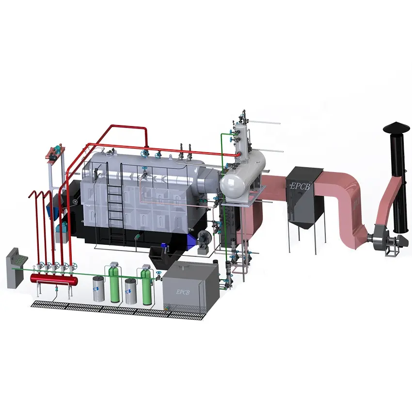 EPCB-Kettengitter 1 t 2 t 4 t/h Biomasse-Pellet-Dampfkessel mit hoher Wirkungsgrad