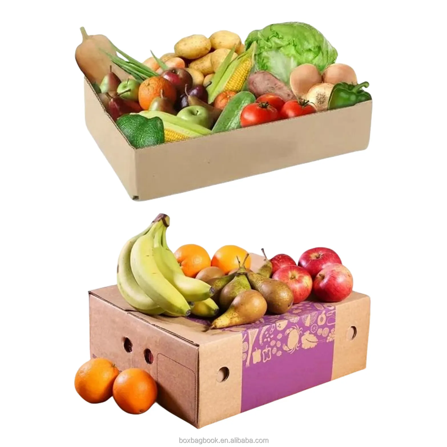 SUNSHINE carton ondulé fruits boîtes en carton pomme banane mangue boîte d'emballage durable rigide livraison de fruits papier carton boîte