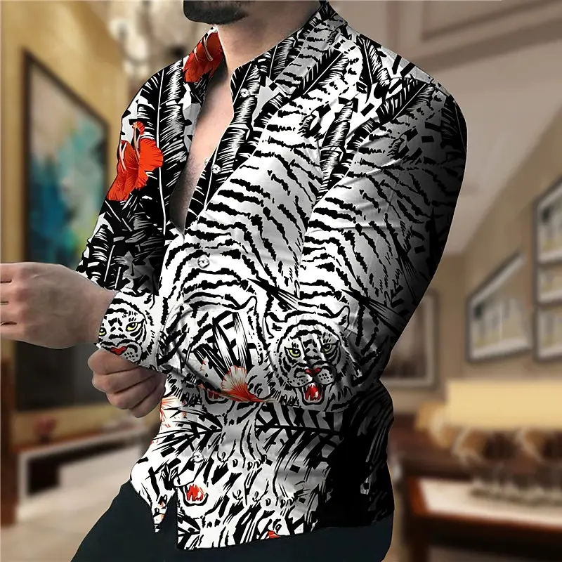 사용자 정의 실크 슬림 남성 티 드레스 셔츠 캐주얼 의류 긴 소매 인쇄 셔츠 남성 패션 셔츠