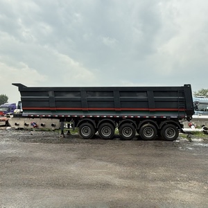 Mới 4 trục 80 tấn 40 mét khối vận chuyển thủy lực phía sau dỡ rơ moóc thép bán rơ moóc cho bãi cát sỏi 40 khối - Product Image 3