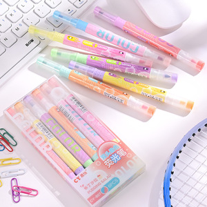 Double-ended Stacked <strong>Color</strong> <strong>Highlighter</strong> Student Key Marking <strong>Color</strong> Marker Stackable <strong>Color</strong> Handbook Pen Spot Wholesale - Product Image 2