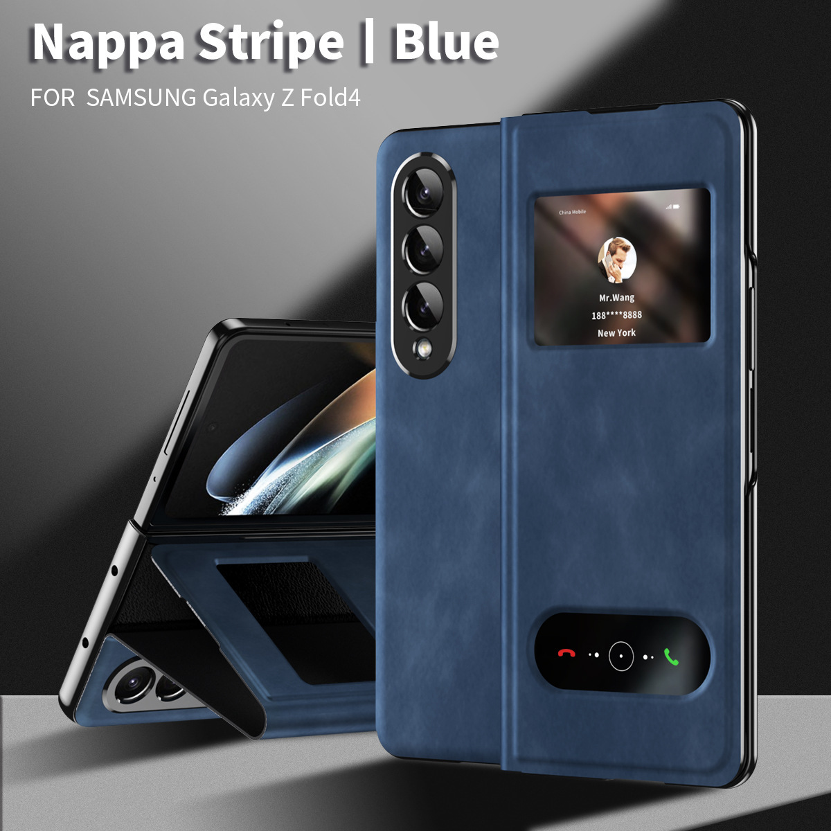 Motif nappa bleu saphir