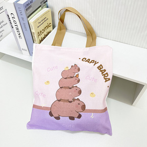 Bolso de hombro de lona de gran capacidad para mujer, nuevo Capybara Capibala, estilo de moda abierto para estudiantes, Tutorial, clase, uso escolar - Product Image 6