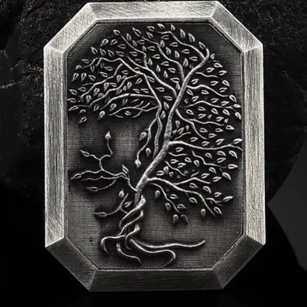 Collar con grabado personalizado de la vida del árbol, joyería del mito occidental