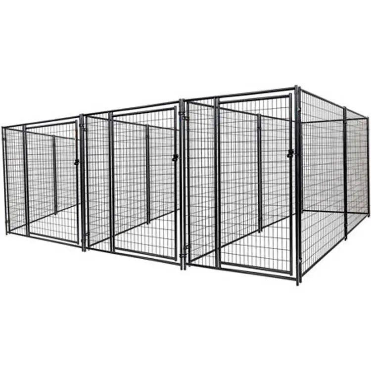 Сверхпрочная черная уличная система для собак 3 run kennel, стандартная стена для оптовой продажи