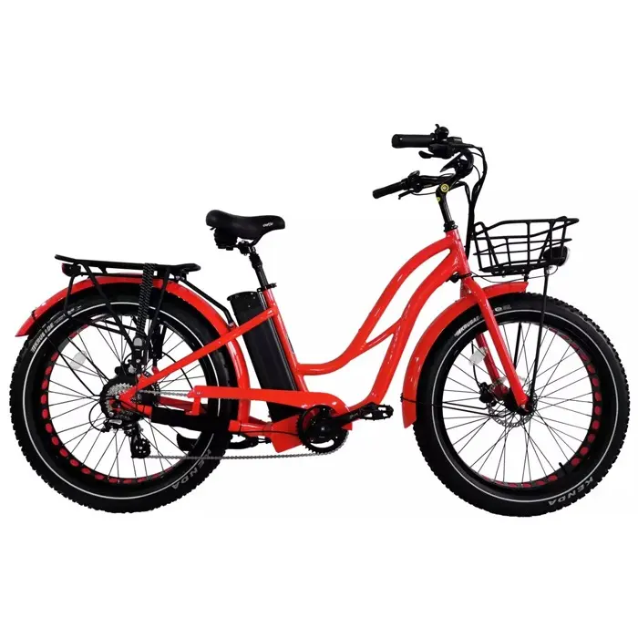 26 polegadas 48V 20Ah Passo Thru 500W cruiser Fat Tire Bicicleta Elétrica