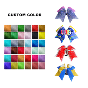 Custom Designed Team Cheerleading Shiny <strong>Cheer</strong> <strong>Bows</strong> with Custom Logo for School Use - Product Image 4