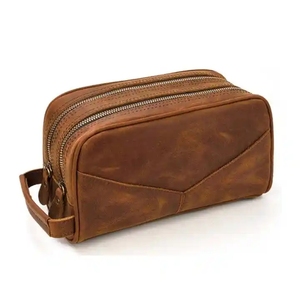 Bearky mới cao cấp nhãn trang điểm tổ chức Túi dopp Kit cạo chính hãng Da thực tế Mens da du lịch đẹp vệ sinh cá nhân Túi - Product Image 4