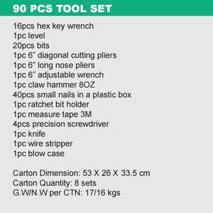 Juego de herramientas de caja doméstica de 90 piezas en caja de tres pliegues, pluma de prueba eléctrica, juego de herramientas de marco de destornillador de precisión - Product Image 6
