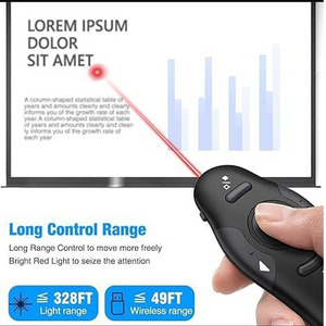 2,4 GHz drahtloser Laser-Pointer-Clicker-Präsentator Rotlicht-USB- und USB-C-Empfänger für Tagungen, Schulungen und Lehre - Product Image 6