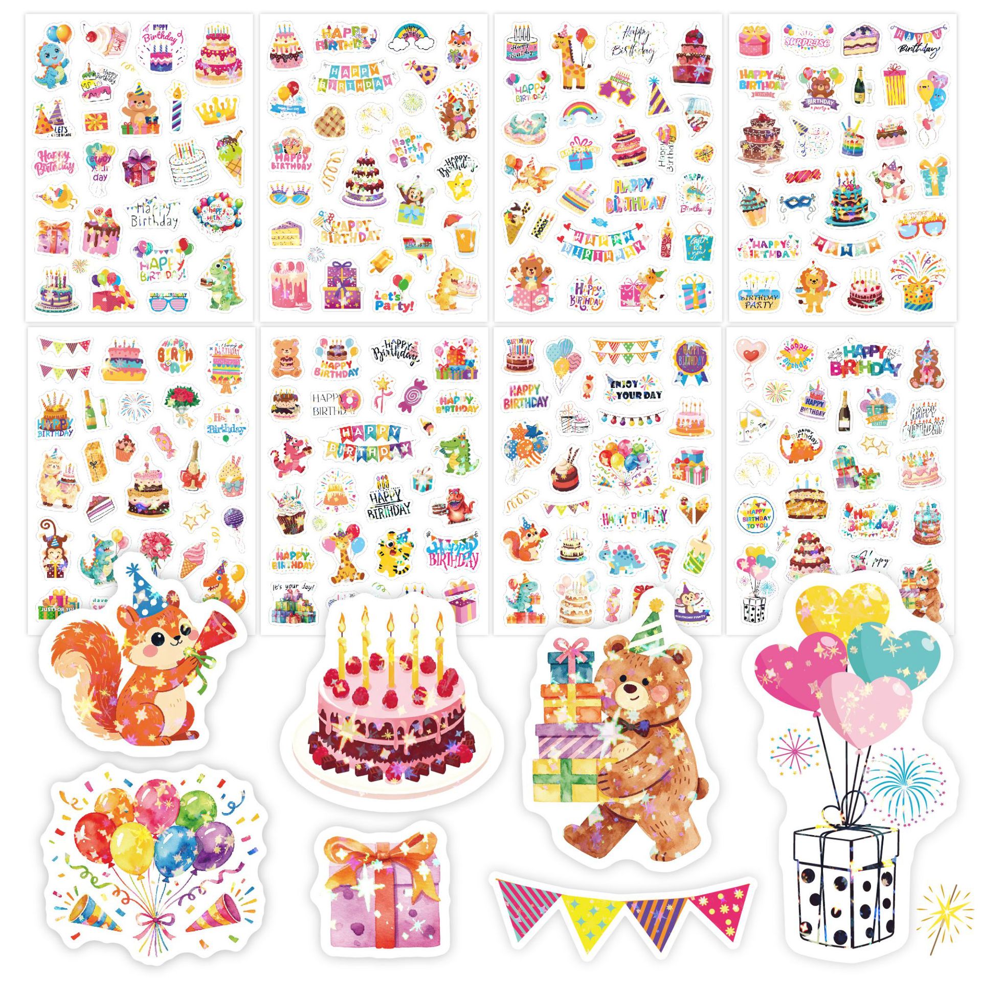 G065-autocollant joyeux anniversaire