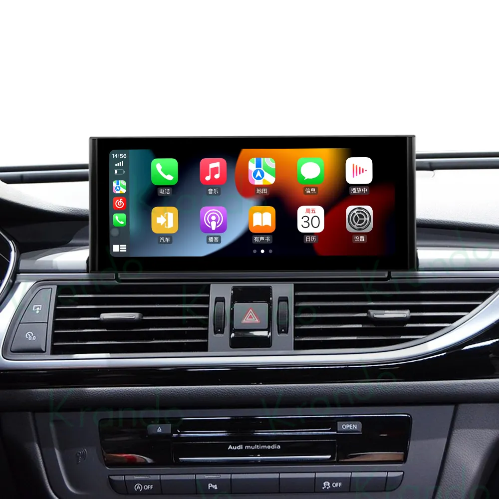 Krando-reproductor multimedia con Android 11 para coche, autorradio 2Din con sistema de navegación, vídeo retráctil de 10,25 pulgadas, DVD, para Audi A6, A7, C7, 2007-2013