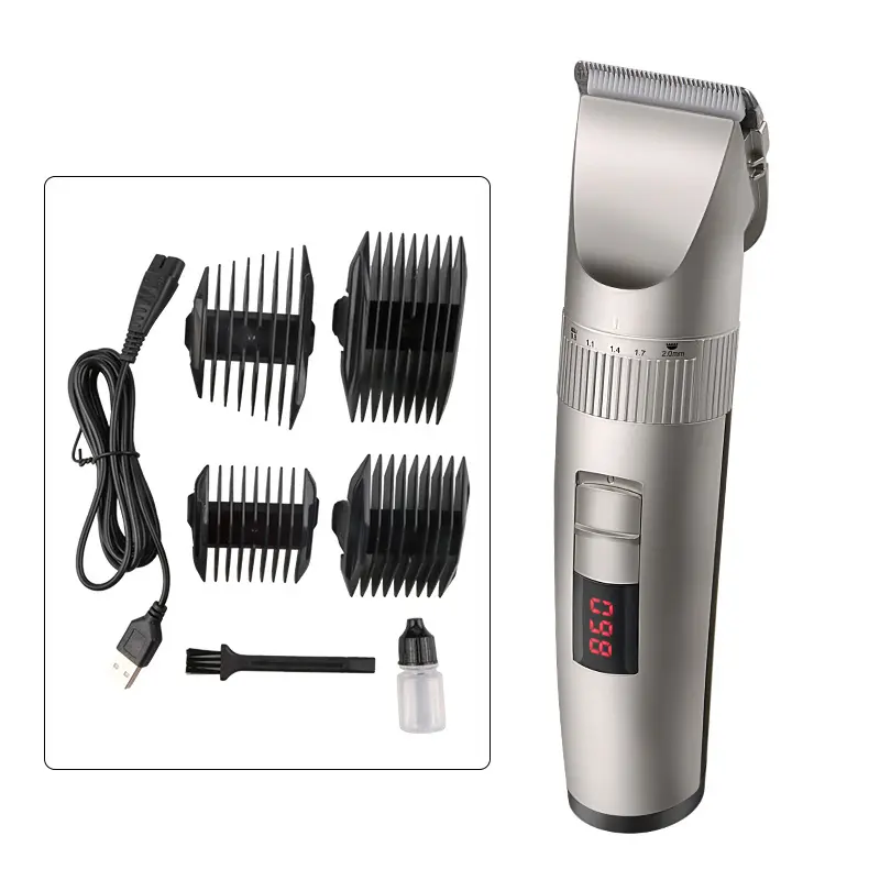 Low Noise Strong Power Cordless Barber Battery Professional Rechargeable Men Electric Hair Clipper