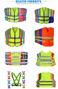 Xzl khả năng hiển thị cao phản quang an toàn vest lưới đa túi dây kéo biểu tượng tùy chỉnh cho công nhân xây dựng - Product Image 4