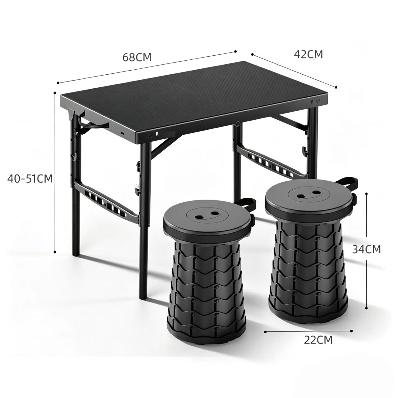 Black Medium Table with 2 chairs