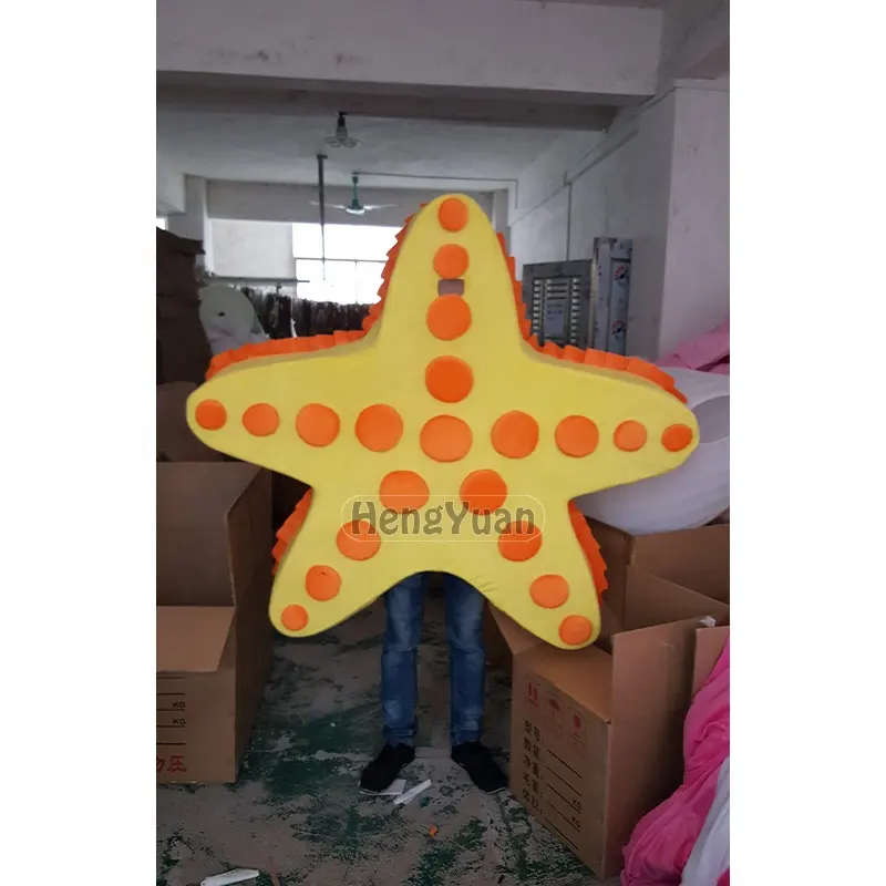 Hengyuan, disfraz de Mascota de estrella de mar personalizado directo de fábrica de alta calidad, disfraz de estrella amarilla bonita, disfraces de TV y Movle, suministro para fiestas