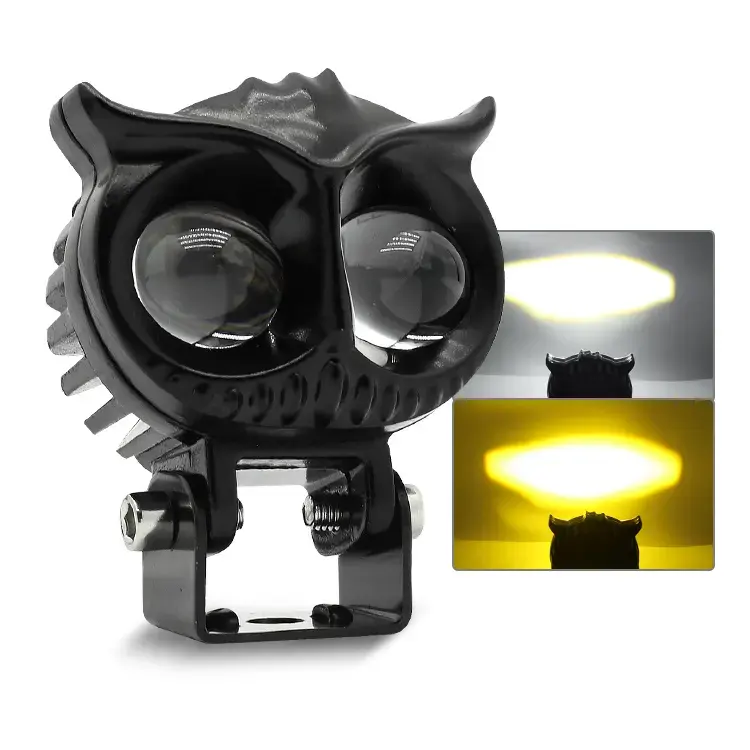 Lampu sorot Laser Mini lampu sorot Mini lampu sorot Laser Pod Utv berkendara Warna ganda 12 V-20 v Moto Led burung hantu