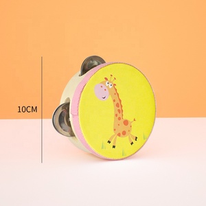 10 cm trẻ em âm nhạc Đồ chơi giáo dục phim hoạt hình mini nhạc cụ ĐÁNH TRỐNG tay bé Quà Tặng bằng gỗ Tambourine - Product Image 2