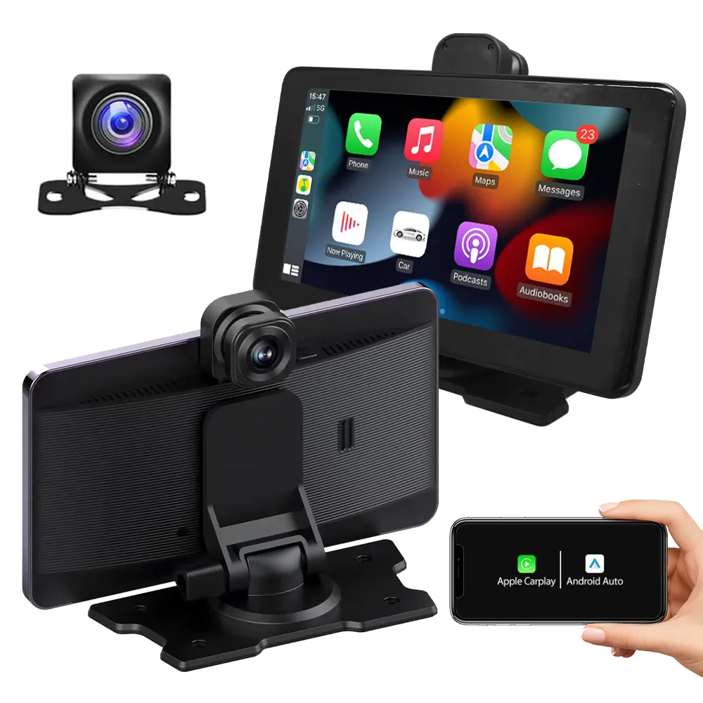 7" Touch Multimedia Car DVR Auto Wireless Carplay Android Auto Portable Tablet Video Players For Universal Cars CA701
