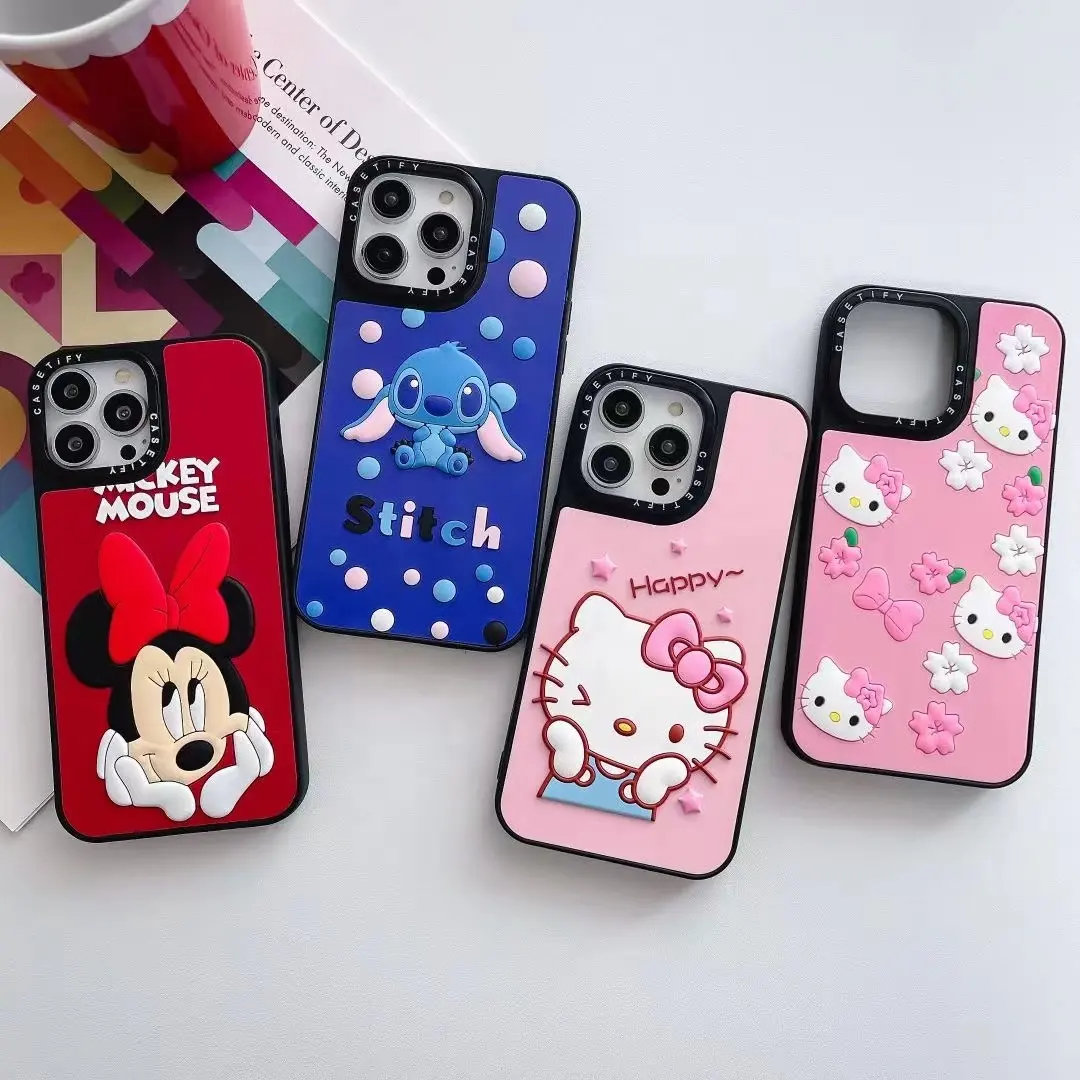 Kustom casing ponsel merek 3D dengan film lipat Anime komik penutup film untuk Iphone 12 13 14 15 Pro Max casing ponsel