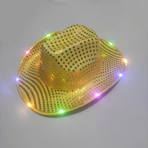 Festival parti dekorasyon için renkli kovboy şapkası ile Allogogo sıcak satış Glitter Led ışık