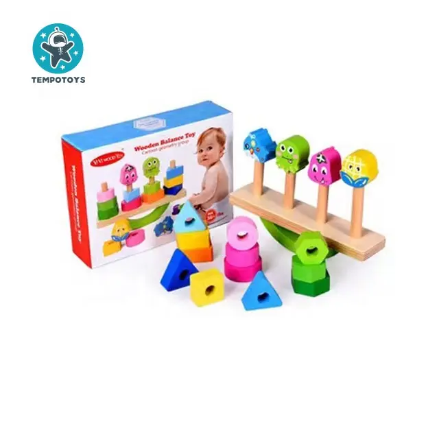 Tempo oyuncaklar ahşap çocuk inşaat denge blokları erken eğitim oyuncaklar çocuklar öğretici oyuncaklar
